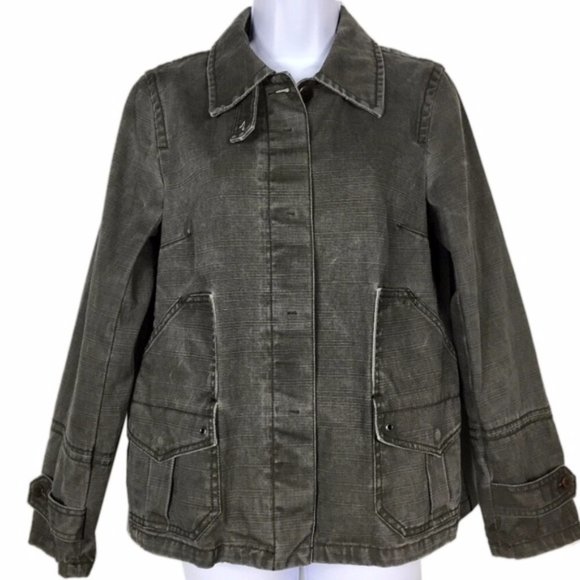 J. Crew Jackets & Blazers - J Crew Gray Denim Style Trench Utility Jacket